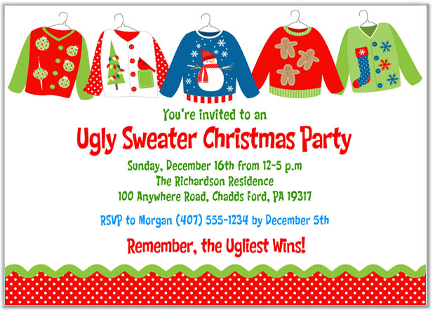 ugly christmas sweater party invitation template