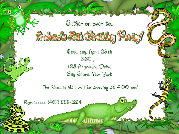 Snake Birthday Party Invitations Free Templates 7