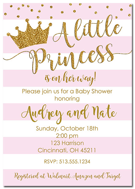 Princess Crown Baby Shower Invitations